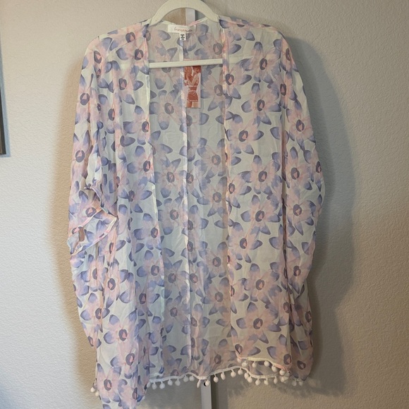 Francesca's Collections Other - Francesca's Pastel Floral Sheer‎ Cover-Up One Size